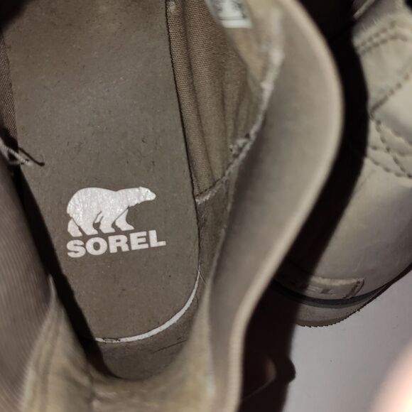 Sorel Ankle Boots Harlow Chelsea Ash Brown Tan Waterproof Suede Leather Size 6.5 - Picture 6 of 9